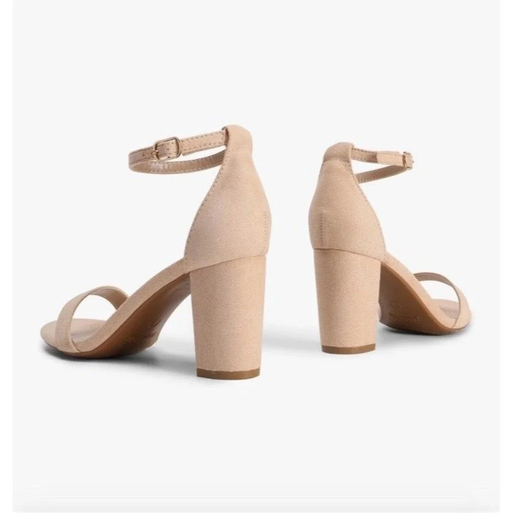 COASIS Women's Chunky Block Heels Open Toe Ankle Strap 3.5 Inch Heeled Sandals